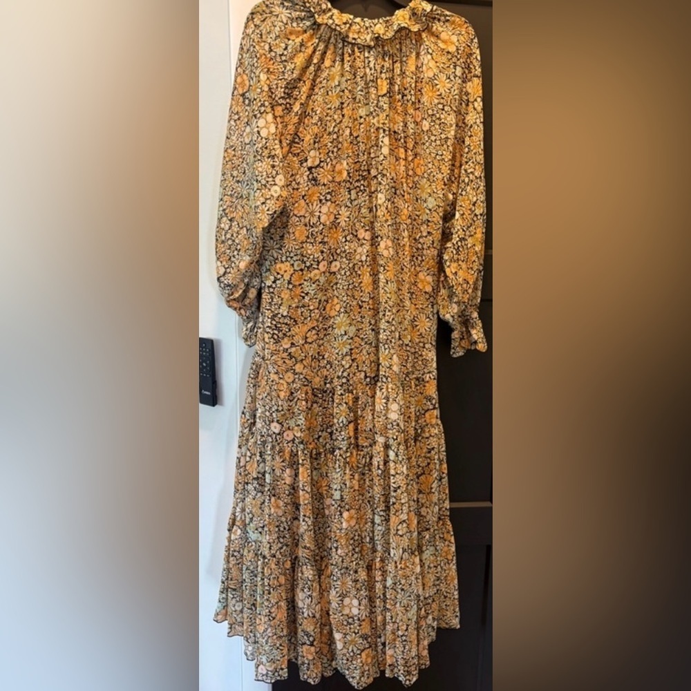 Free People Feeling Groovy Floral Boho  Ruffle Oversize Tiered Maxi dress - Picture 2 of 16